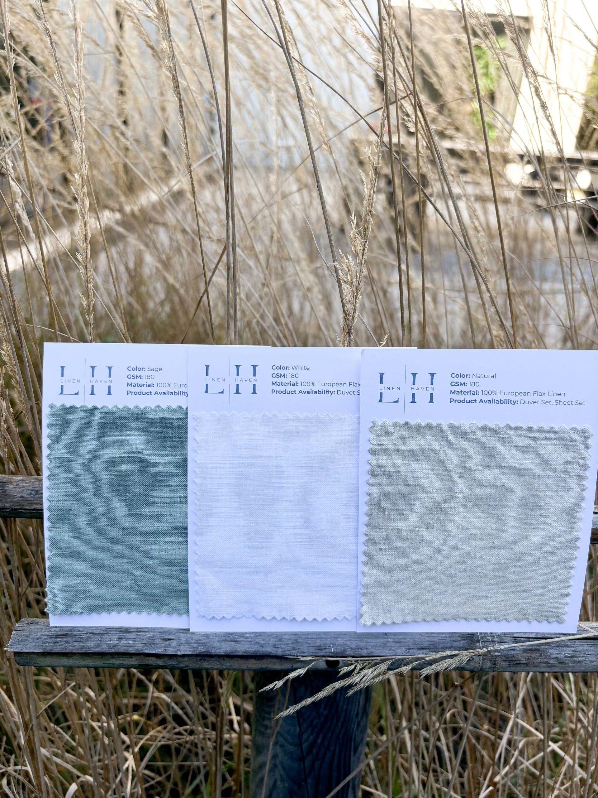 European Flax Linen Swatch Sample Card